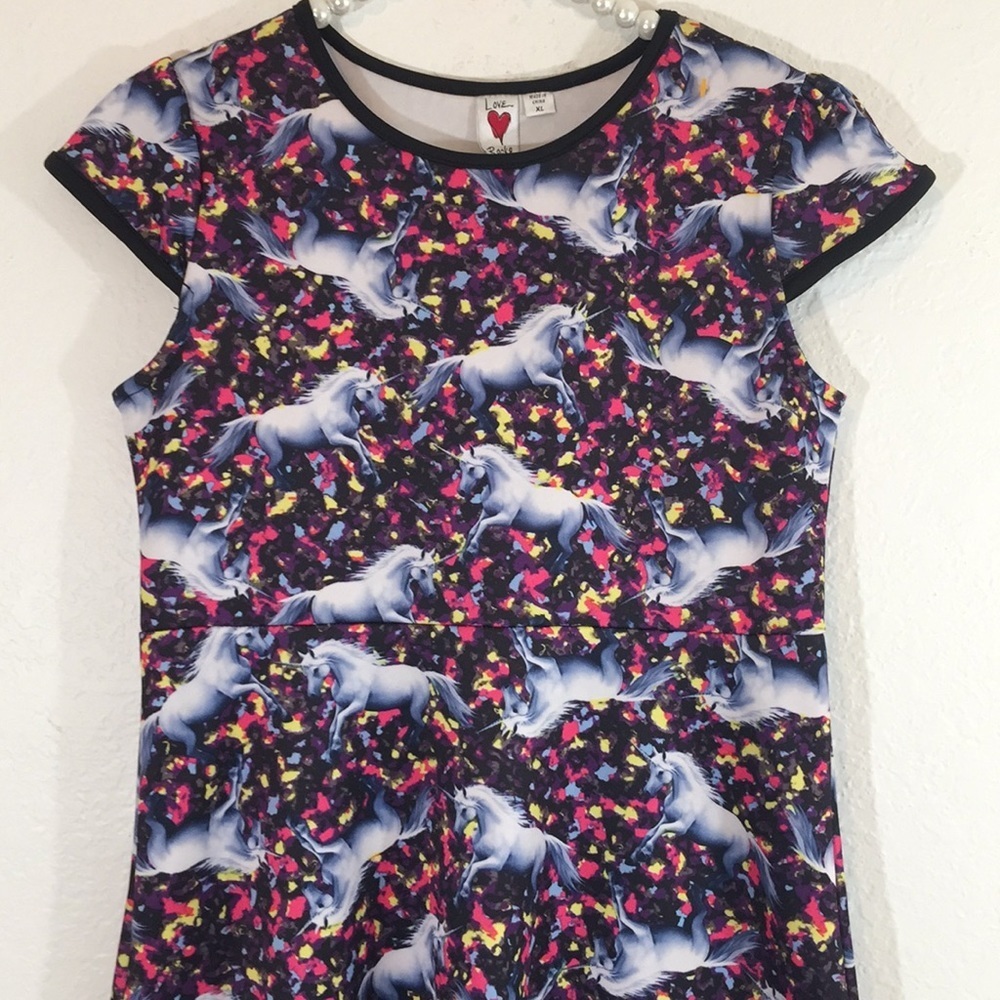 Love Rocks girls Pouf dress with Unicorns XL - Picture 2 of 7